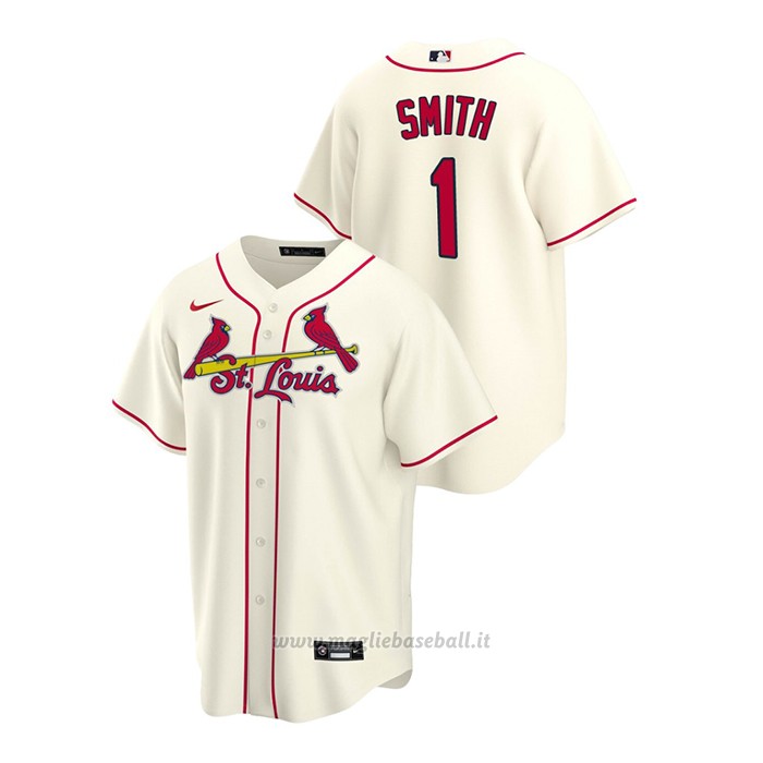 Maglia Baseball Uomo St. Louis Cardinals Ozzie Smith Replica Alternato Crema
